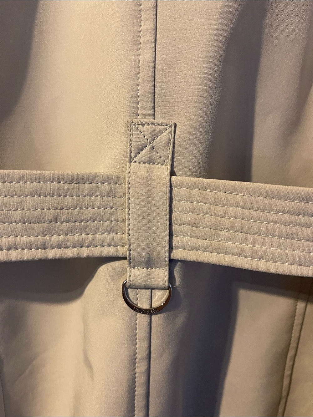 Calvin Klein Beige Softshell Belted Trench Coat Detachable Hood L - Picture 10 of 12